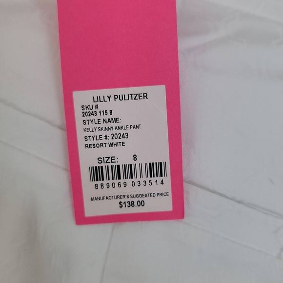 Lilly pulitzer  Kelly Textured Ankle Length Skinny Pant size 8 - Picture 4 of 10